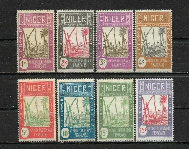 Complete series 8 Mint stamps*  French colony NIGER  1926.     (8551)