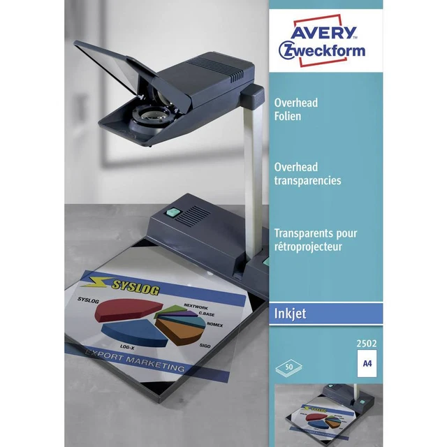 Avery-Zweckform 2502 2502 Transparent pour rétroprojecteur A4 imprimante à jet