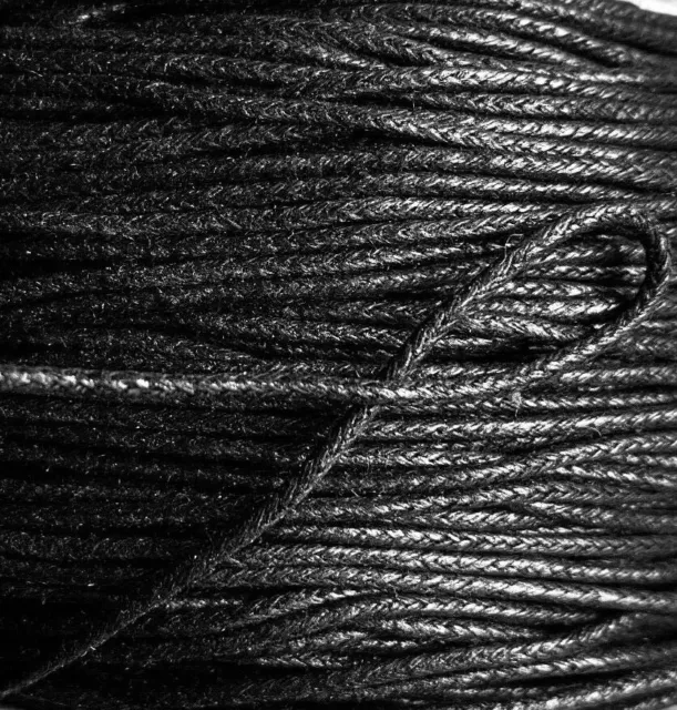 Black Waxed Cotton Cord String 1mm 1,5mm 2mm Thick DIY Jewelry Nacklace Bracelet 2