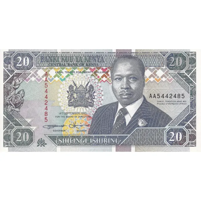 [#195780] Kenya, 20 Shillings, 1993-09-14, KM:31a, NEUF