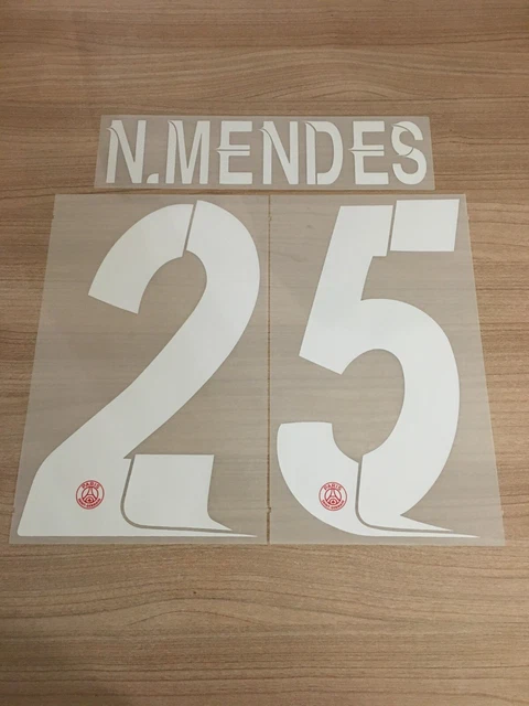 Flocage Officiel PSG 2023/2024 – Mendes – Extérieur – Neuf Avec étiquettes