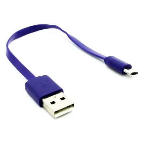 SHORT USB CABLE MICROUSB PURPLE CHARGER CORD POWER WIRE for PHONES & TABLETS