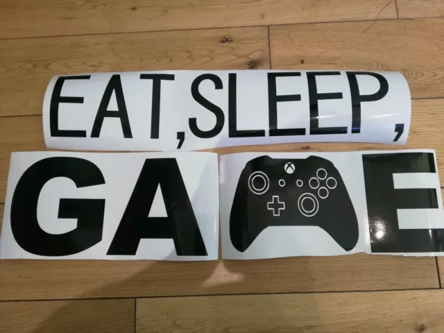XBOX PS4 EAT SLEEP GAME vinyl wall sticker art decal kids bedroom gaming