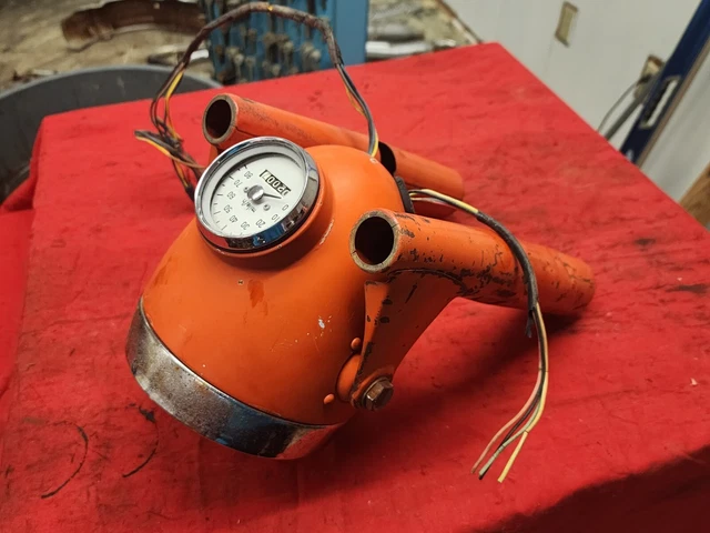 1964-67 Hodaka Ace 90 Head Light Nacelle Bucket Speedometer Gauge Fork Ears
