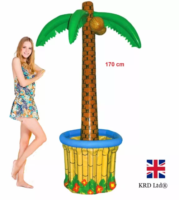 6ft Inflatable Palm Tree Cooler Blow Up Reusable Hawaiian Tropical Beach Party