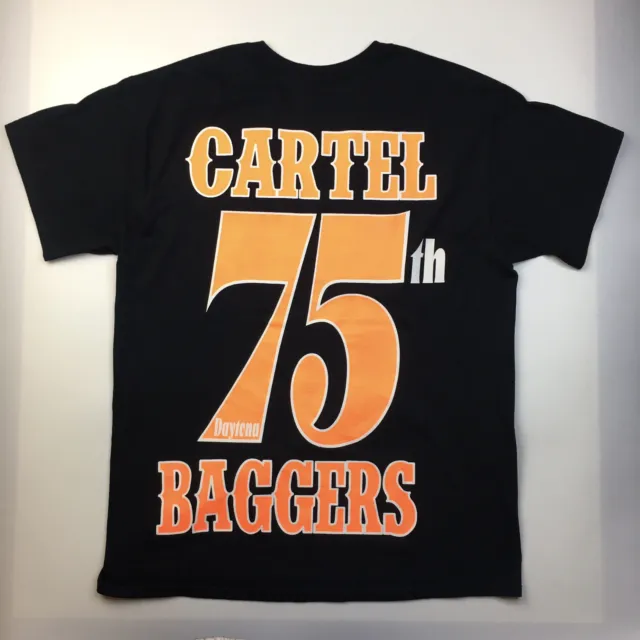 Cartel Baggers Motorcycle Club Mens Large T-Shirt Black 75th Daytona