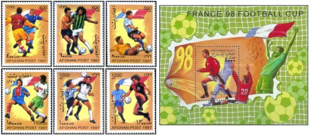 1997 Football World Cup 1998 - France Set of 6 + M/S MNH