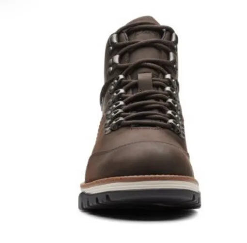 CLARKS TOPTONPINE GTX Dark Brown Waterproof Leather Boots Uk Size 9 G ...
