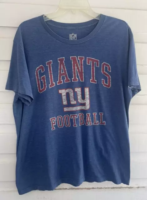 NFL Team Apparel New York NY Giants Football Heather Blue T-Shirt Size L