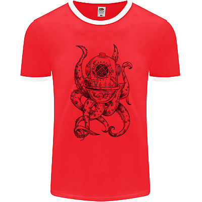 Steampunk Octopus Kraken Cthulhu Mens Ringer T-Shirt FotL