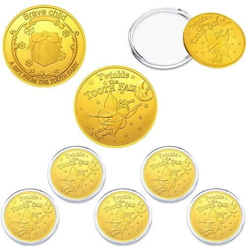 Tooth Fairy Gold Coins for Kids Boys Girls Lost Teeth Reward Commemorative
