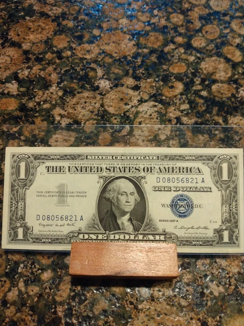 1957 A - 1.00 Blue SEAL D-A Block AWESOME BILL Serial Number: D 08056821 A