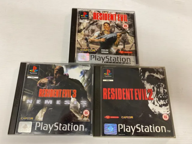 Resident Evil 1 2 And 3 (Sony Playstation 1 PS1) Complete With Manuals