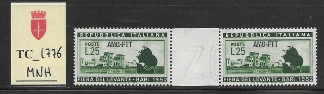 TC_1776. TRIESTE FTT. Gutter pair of 1952 "FIERA LEVANTE". MNH