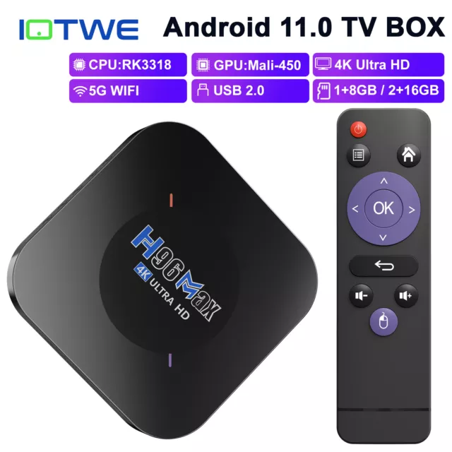 Android 11.1 Smart TV BOX 8 GB 2 GB WIFI6 rete lettore multimediale quad core BT nuovo