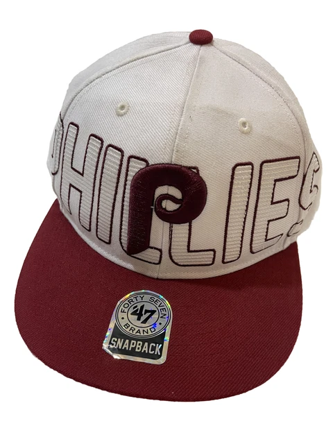 Philadelphia Phillies MLB Baseball Cap Hat Lid Snapback White Maroon New