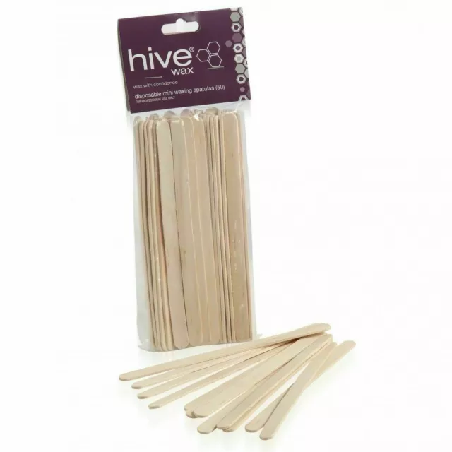 50 x Hive Disposable Waxing Spatulas FACE & BODY Professional Wooden sticks 3
