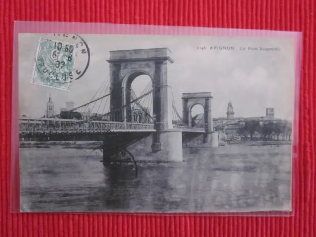 Cpa Written Stamp Avignon Le Pont Suspensionu