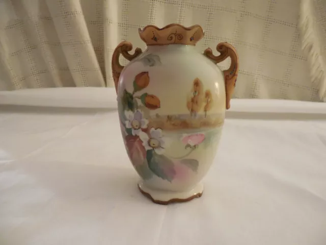 Nippon hand painted porcelain urn vase 5.5"