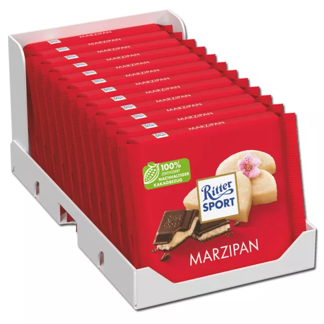 (12,24€/1kg) Ritter Sport Marzipan, Schokolade, 12 Tafeln je 100g