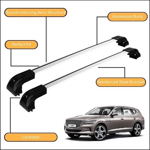 STRONG ROOF RACK Cross Bars for Genesis GV80 20212023 Silver EUR 133