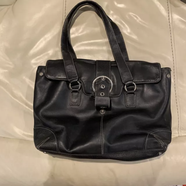 Franklin Covey, Bags, Franklin Covey Black Leather Hannah Laptop  Messenger Bag Purse 72705