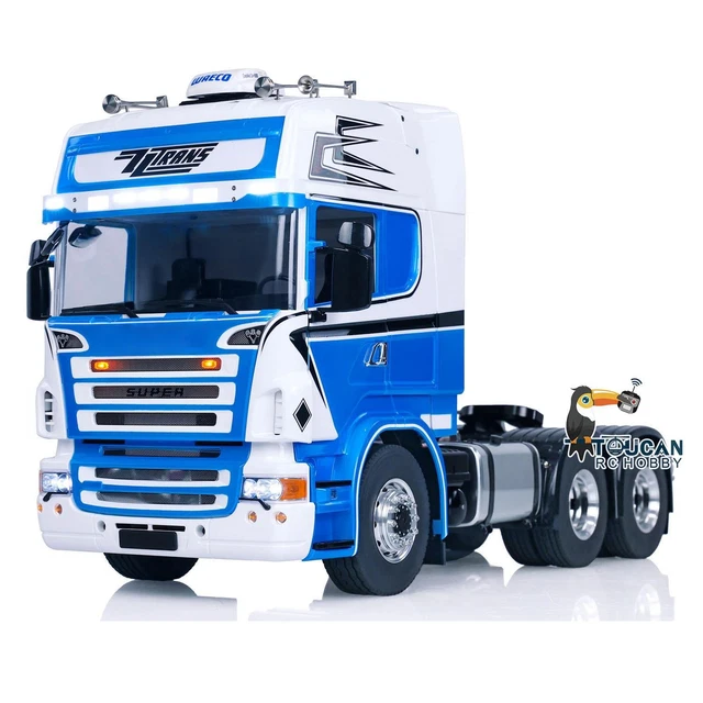 26.5Inches JDM 1/14 Metal 6X6 Remote Control Off Road Tractor Truck 2Speed Gearbox Differential Axles Metal Chassis No Battery