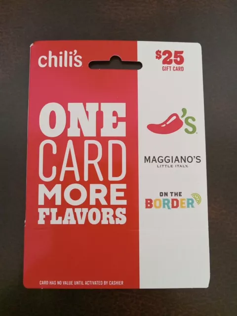 Chili's Restaurant $25 Gift Card Maggiano's, On The Border