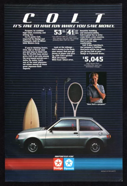 1984 Dodge Plymouth Imported Mitsubishi Have Fun Save Money High Value Print Ad