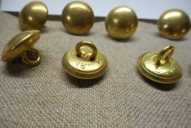 12 BOUTONS MILITAIRES METALLIQUE DORES Diam. 15 mm  12 FRENCH MILITARY BUTTONS 2