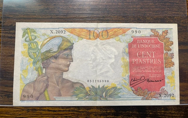 Billet De Banque Indochine : Une Piastre N.D. (1954) - Cambodge, Laos, Vietnam - État SUP