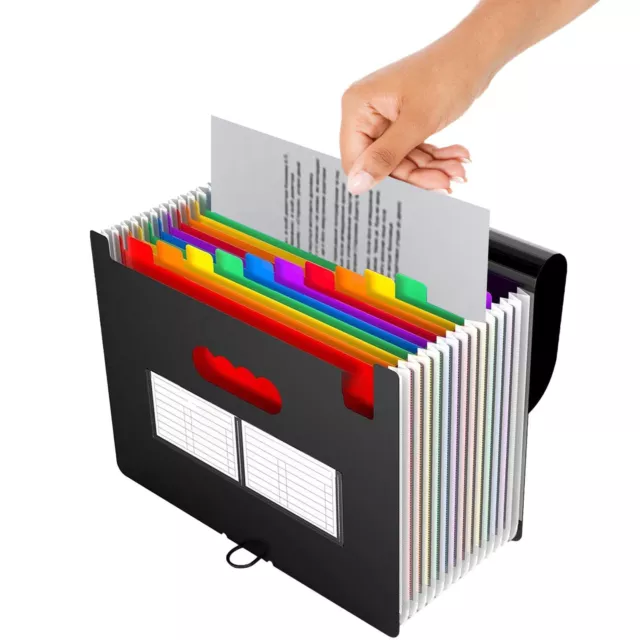 Expanding File Folder 12 Pockets Accordion File Holder Organizer A4 Waterproof