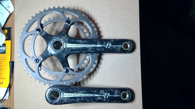 Plateau Pédalier Campagnolo Super Record Ultra Torque - 172,5 Mm - 52/36T - Carbone/Alu - Occasion (usure)