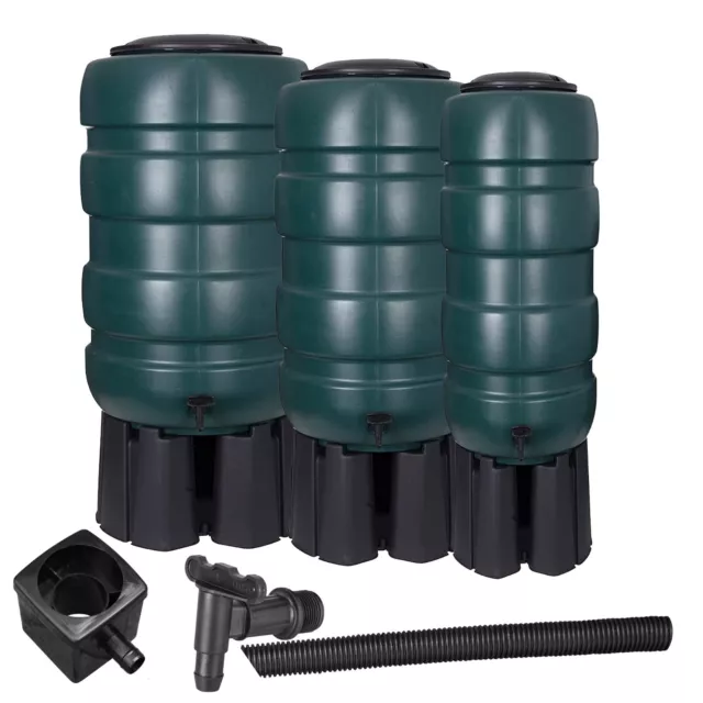 Outdoor Garden Water Butts 100L, 150L, 230L & 250L With Tap, Stand & Filler Kit