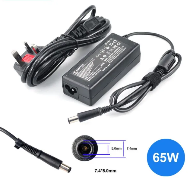 FOR DELL LAPTOP AC CHARGER ADAPTER POWER UK 19.5V 3.34A 65W  7.4 * 5.0mm NEW