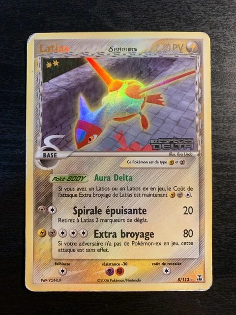 Carte Pokémon REVERSE Latias 8/113 EX Espèces Delta Bloc EX FR