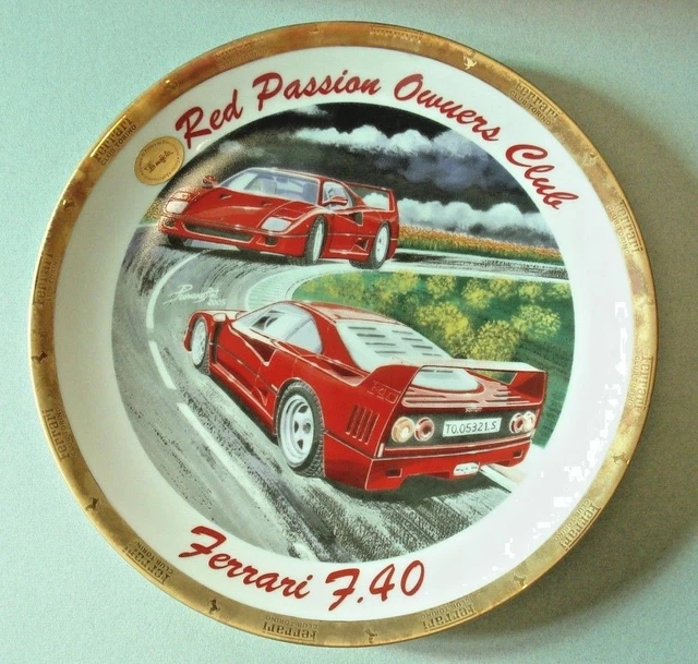 Ferrari F.40 Owner's Club Torino 2005 Limited Edition Ceramic Plate Limoges