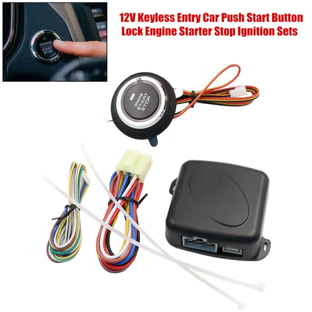 12V Keyless Entry Car SUV Push Start Button Remote Lock Engine Starter Ignition