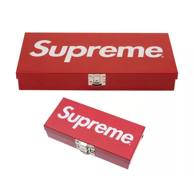 Brand New Supreme Large And Small Metal Storage Box SET Red 2017 Release NYC NOS