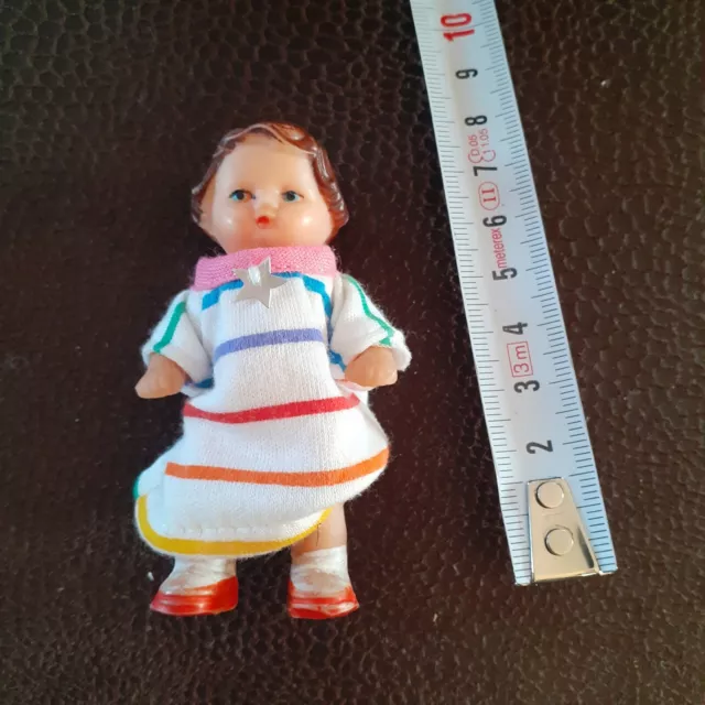 Puppe alt Baby Kleid Püppchen Baby gestreifte Kleidung Spielen Figur Puppenhaus