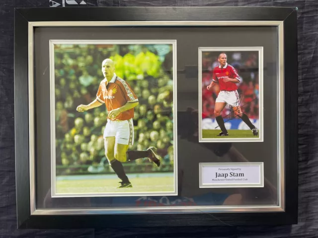 Jaap Stam Hand Signed Framed Photo Display - Manchester United - Autograph.