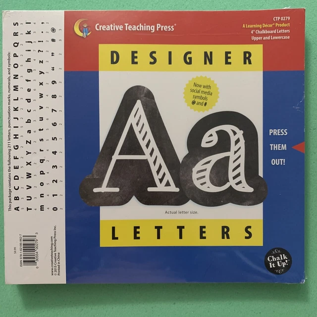 CREATIVE TEACHING PRESS Chalk It Up! Chalkboard 4" Designer Letters 29
