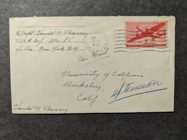 APO 85 FLORENCE, ITALY 1944 Censored WWII Army Cover 339th Infantry APO 464