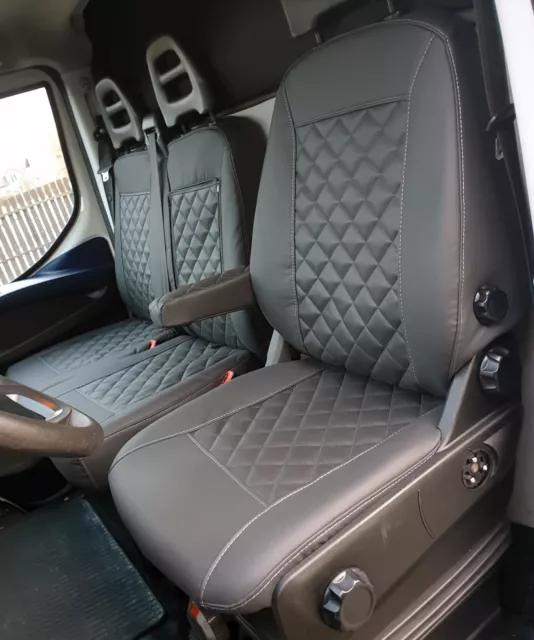 Autositzbezüge nach Maß Kunstleder Schwarz passend für Mercedes eVito W447