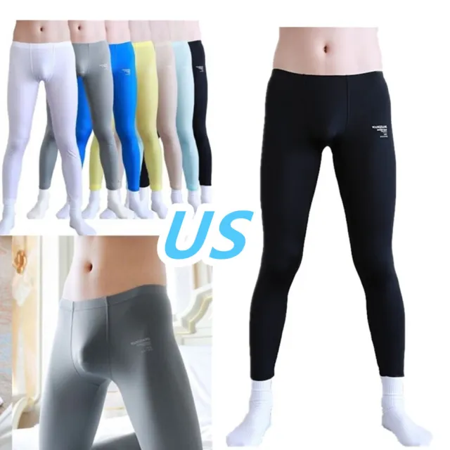 US Mens Compression Pants Solid Color Base Layer Skinny Pants Tights Trousers