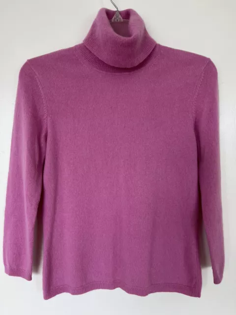 Ann Taylor Pink Lilac Knit Cashmere Sweater Turtleneck Pullover size S