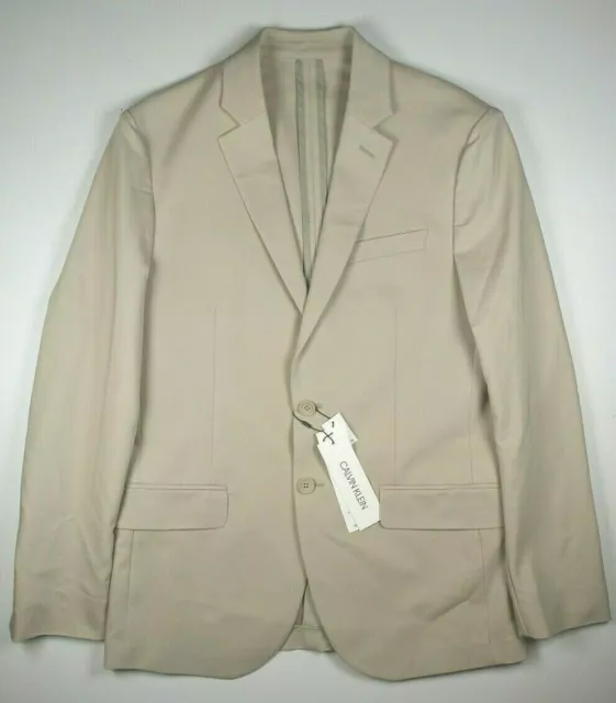 CALVIN KLEIN Move 365 Plaza Taupe Tan Stretch Blazer Jacket NEW Small S