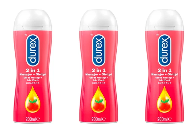 3 x Durex Play 2 in 1 Massage Guarana 600 ml Sexgel Gleitmittel