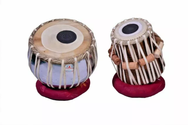 Steel Tabla Set Chrome Finish Sheesham Wood Dayan Musical Instrument With Bag