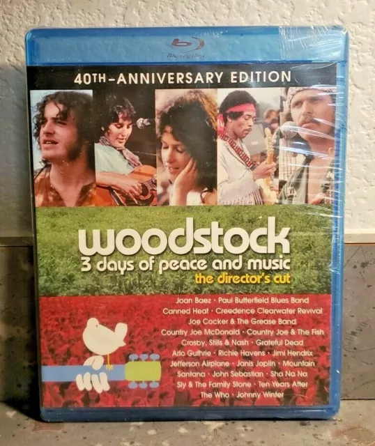 Woodstock  3 Days Of Peace & Music (Director's Cut 40th Anniversary Blu-ray) NEW